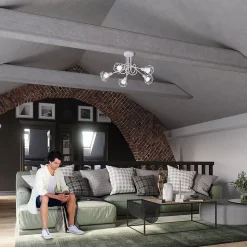 Plafonnier en acier 2 ampoules 3000K - 31x17x19cm Sollux