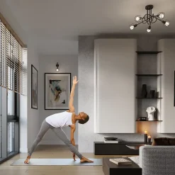 Plafonnier en acier 2 ampoules 4000K - 27x17x19cm Sollux