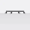 Plafonnier en acier 4 ampoules 4000K - 81x5x18cm Sollux