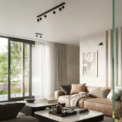 Plafonnier en acier 4 ampoules 4000K - 81x5x18cm Sollux