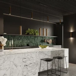 Plafonnier en acier 1 ampoule 3000K - 6x6x30cm Sollux