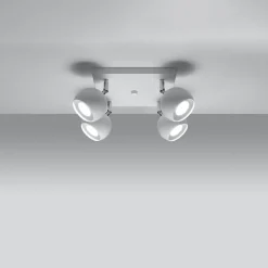 Plafonnier en acier 4 ampoules 4000K - 25x25x16cm Sollux