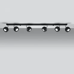 Plafonnier en acier 6 ampoules 4000K - 118x10x16cm Sollux