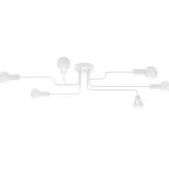 Plafonnier en acier 6 ampoules 4000K - 80x64x15.5cm Sollux