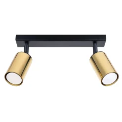 Plafonnier en acier 2 ampoules 4000K - 30x6x18.5cm Sollux