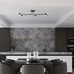 Plafonnier en acier 8 ampoules 3000K - 103x56x15.5cm Sollux