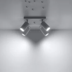 Plafonnier en acier 4 ampoules 3000K - 25x25x16cm Sollux