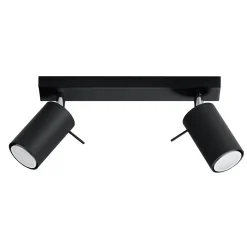 Plafonnier en acier 2 lampes 30x6x16cm Sollux
