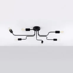 Plafonnier en acier 6 lampes 80x64x15.5cm Sollux