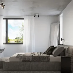 Plafonnier en acier 2 lampes 30x6x20cm Sollux