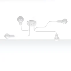 Plafonnier en acier 4 lampes 78x58x15.5cm Sollux