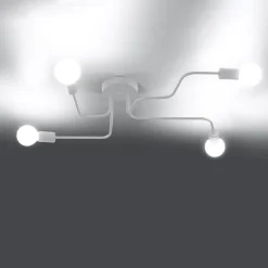 Plafonnier en acier 4 lampes 78x58x15.5cm Sollux