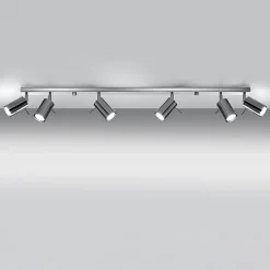 Plafonnier en acier 6 lampes 118x6x16cm Sollux