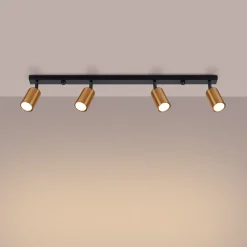 Plafonnier en acier 4 lampes 82x6x18.5cm Sollux