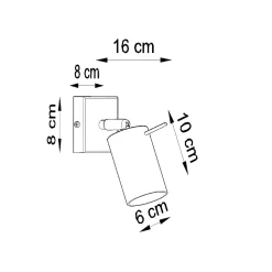 Plafonnier en acier 1 lampes 8x16x8cm Sollux