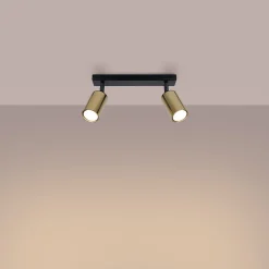 Plafonnier en acier 2 lampes 30x6x18.5cm Sollux