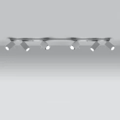 Plafonnier en acier 6 lampes 118x6x16cm Sollux