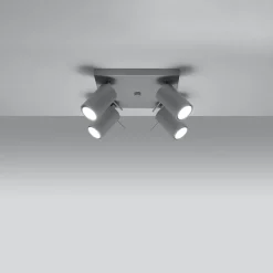 Plafonnier en acier 4 lampes 25x25x16cm Sollux