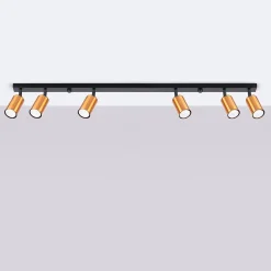 Plafonnier en acier 6 lampes 118x6x18.5cm Sollux