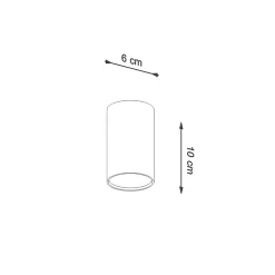 Plafonnier en acier 1 lampes 6x6x10cm Sollux