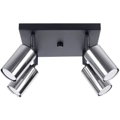 Plafonnier en acier 4 lampes 25x25x19cm Sollux