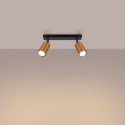 Plafonnier en acier 2 lampes 30x6x18.5cm Sollux