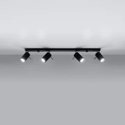 Plafonnier en acier 4 lampes 80x6x16cm Sollux