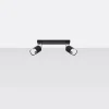 Plafonnier en acier 2 lampes 30x5x18cm Sollux
