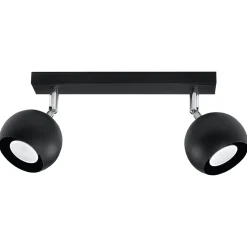 Plafonnier en acier 2 lampes 30x10x16cm Sollux