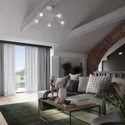 Plafonnier en acier 3 lampes 52x17x19cm Sollux