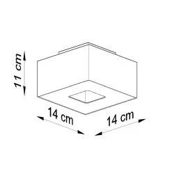 Plafonnier en acier 1 lampes 14x14x11cm Sollux