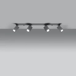 Plafonnier en acier 4 lampes 80x6x16cm Sollux