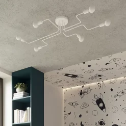 Plafonnier en acier 8 lampes 103x56x15.5cm Sollux