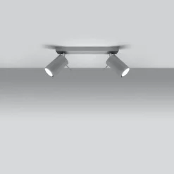 Plafonnier en acier 2 lampes 30x6x16cm Sollux