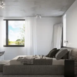 Plafonnier en acier 2 lampes 30x6x20cm Sollux