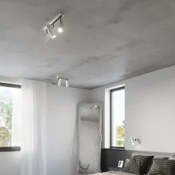 Plafonnier en acier 2 lampes 30x6x20cm Sollux