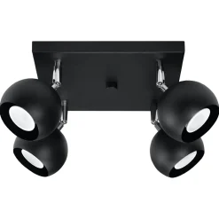 Plafonnier en acier 4 lampes 25x25x16cm Sollux