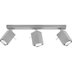 Plafonnier en acier 3 lampes 45x6x16cm Sollux