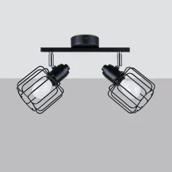 Plafonnier en acier 2 lampes 27x17x19cm Sollux