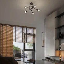 Plafonnier en acier 2 lampes 27x17x19cm Sollux