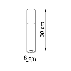 Plafonnier en acier/bois 1 lampes 6x6x30cm Sollux