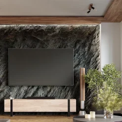 Plafonnier en acier/bois 1 lampes 14x8x11cm Sollux