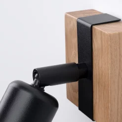 Plafonnier en acier/bois 1 lampes 14x8x11cm Sollux