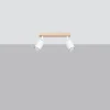Plafonnier en acier/bois 2 ampoules 3000K - 46x30x17.5cm Sollux