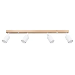 Plafonnier en acier/bois 4 ampoules 3000K - 96x65x17.5cm Sollux