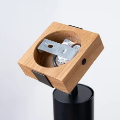 Plafonnier en acier/bois naturel 1 lampes 8x17x13cm Sollux