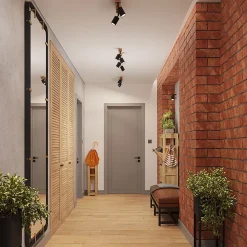 Plafonnier en acier/bois naturel 3 ampoules 3000K - 54x6x17.2cm Sollux