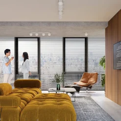 Plafonnier en acier/verre 6 lampes 120x12x14.5cm Sollux