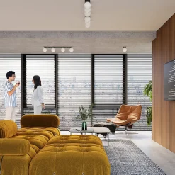 Plafonnier en acier/verre 2 lampes 34.5x12x14.5cm Sollux