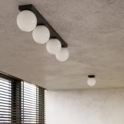 Plafonnier en acier/verre 2 lampes 34.5x12x14.5cm Sollux